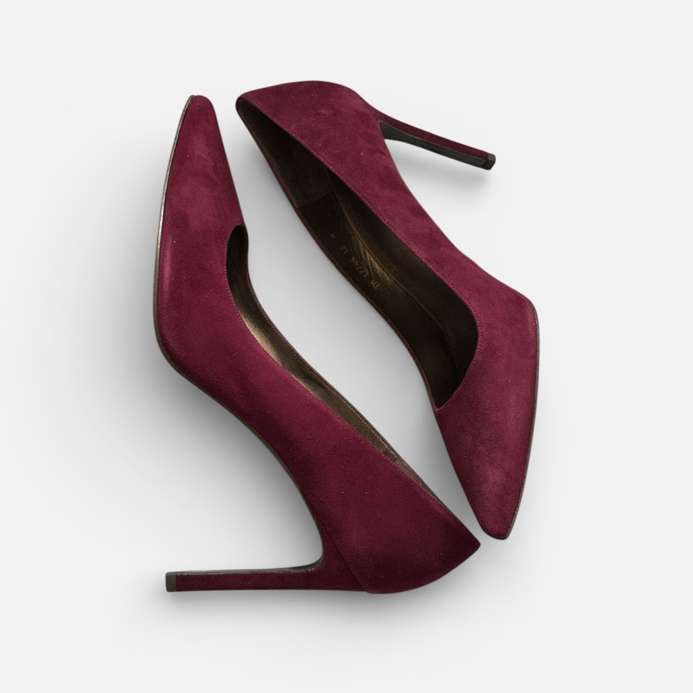 Stuart Weitzman HEIST Bordeaux Suede Pumps‎ women’s heels Sz 12  W New